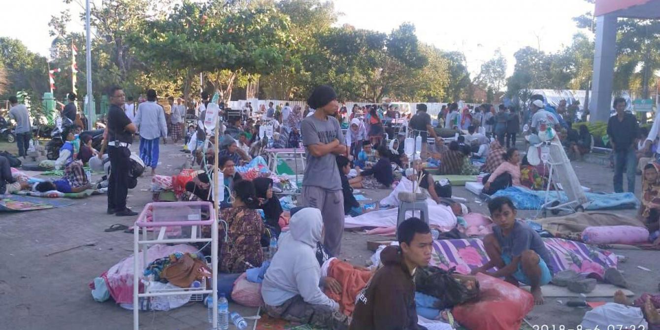Oxfam is providing clean drinking water and tarpaulin shelther sheets to survivors of the 2018 Lombok earhquake Oxfam is providing clean drinking water and tarpaulin shelther sheets to survivors of the 2018 Lombok earhquake
