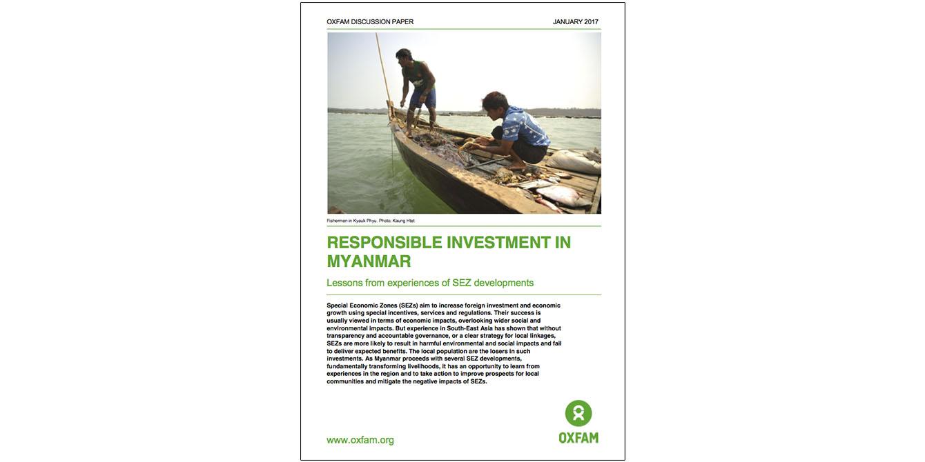 Oxfam in Asia - Publications - Myanmar - Responsible Investment in Myanmar Oxfam in Asia - Publications - Myanmar - Responsible Investment in Myanmar
