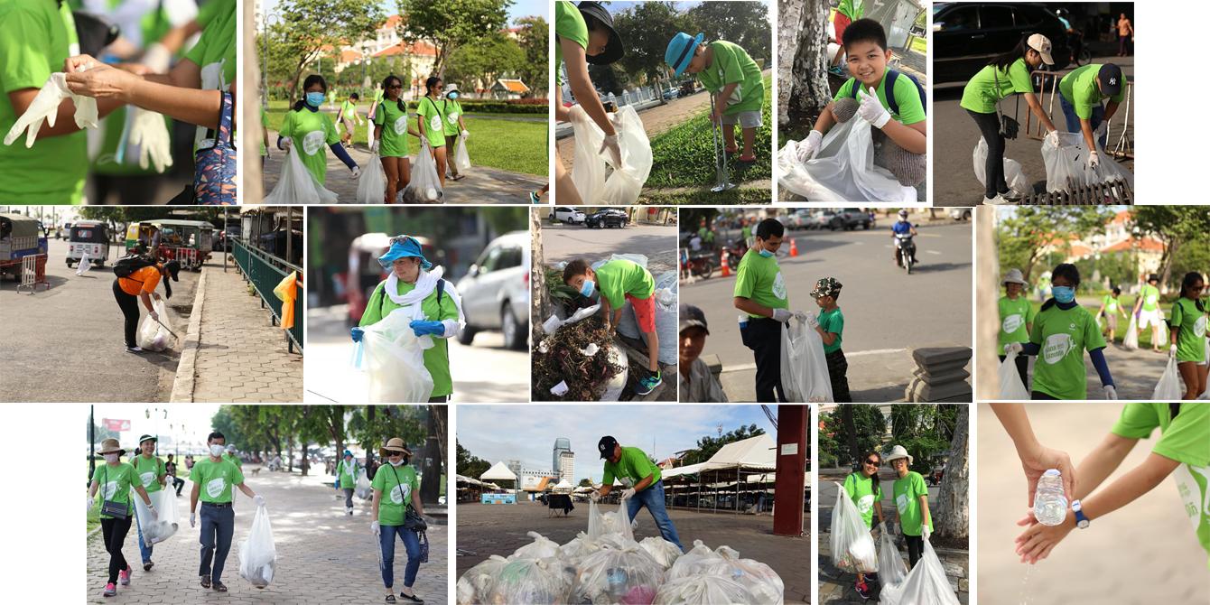 Say no to plastic! Oxfam team cleans the street Say no to plastic! Oxfam team cleans the street