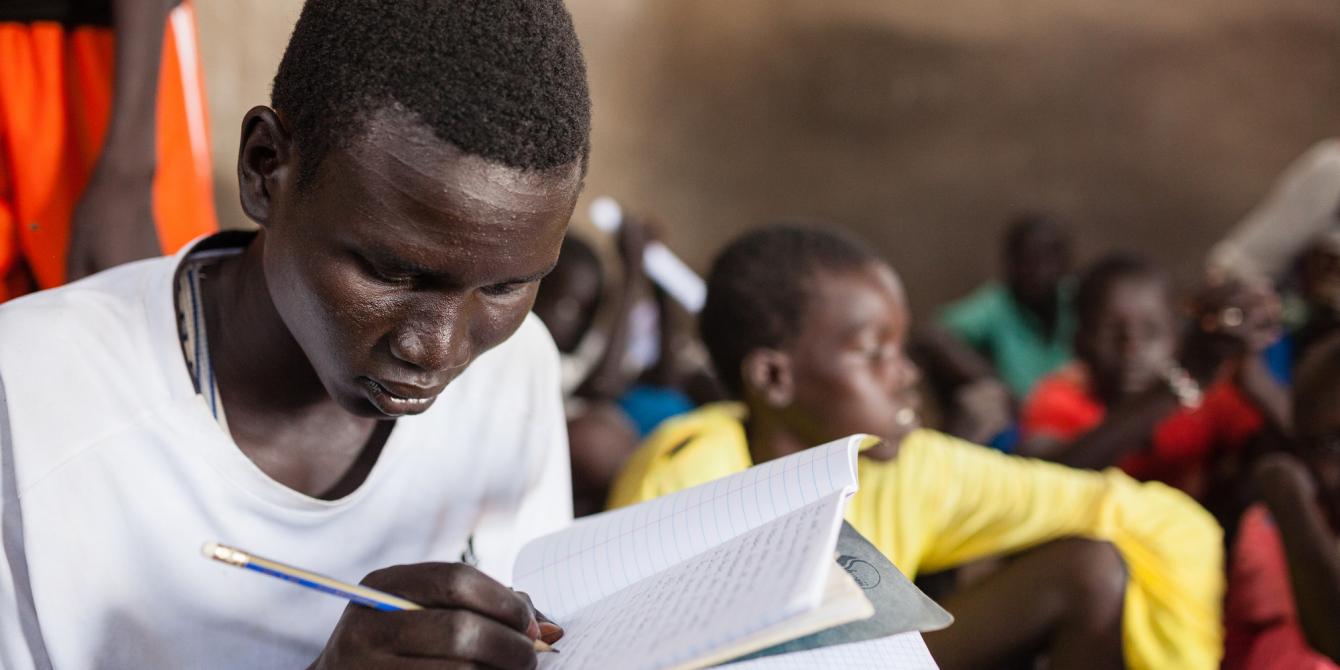 Former child soldiers in South Sudan learning how to read and write. OXFAM