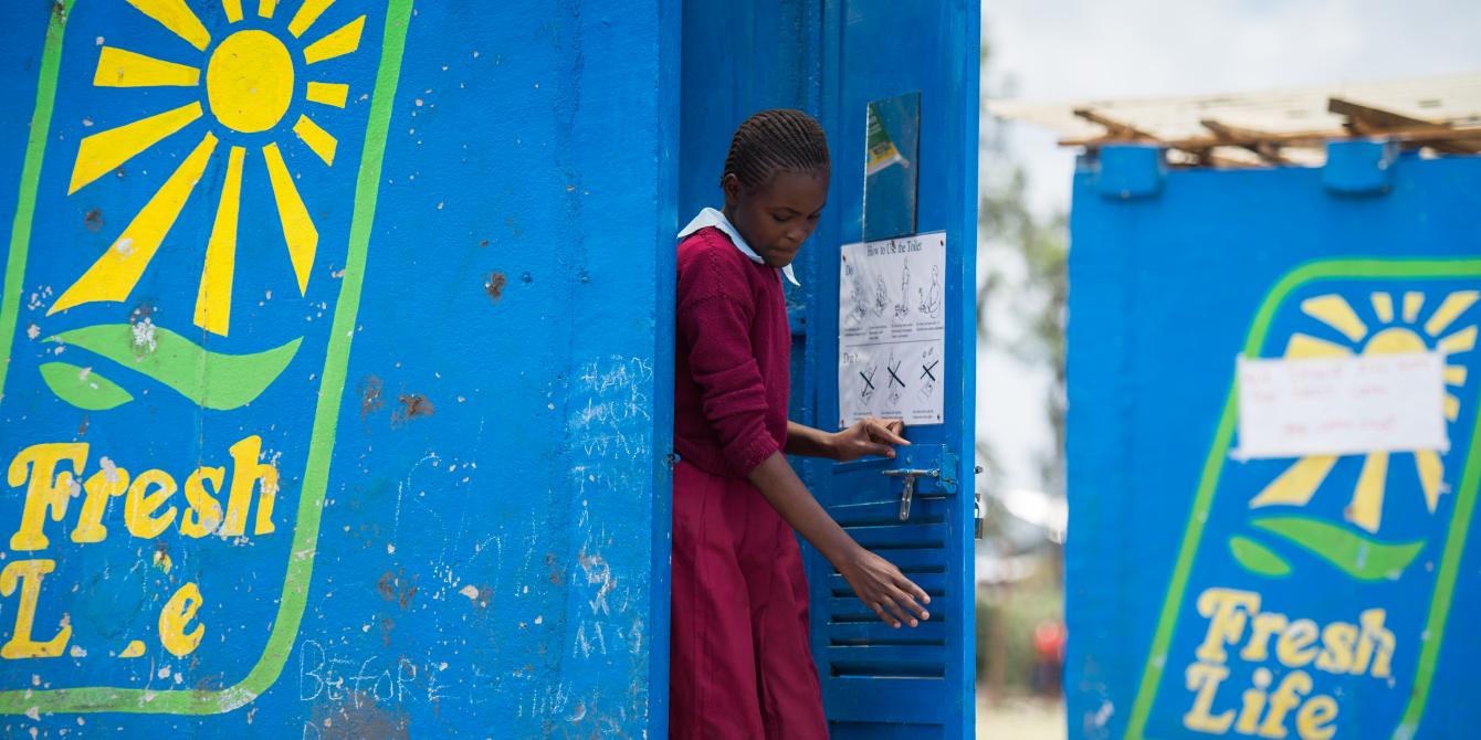 Irene Nzilani from Reuben Baptist Primary school in Mukuru Slum, Nairobi Kenya. This is one of the schools with Fresh life toilet. Photo Credit:Allan Gichigi / Oxfam Irene Nzilani from Reuben Baptist Primary school in Mukuru Slum, Nairobi Kenya. This is one of the schools with Fresh life toilet. Photo Credit:Allan Gichigi / Oxfam