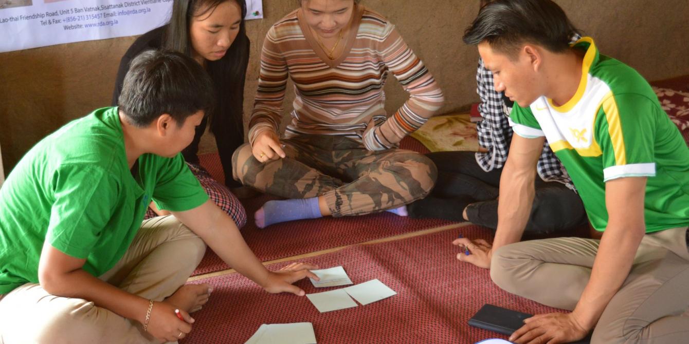 River Mapping workshop for students. Photo by: Thome, Oxfam in Laos River Mapping workshop for students. Photo by: Thome, Oxfam in Laos