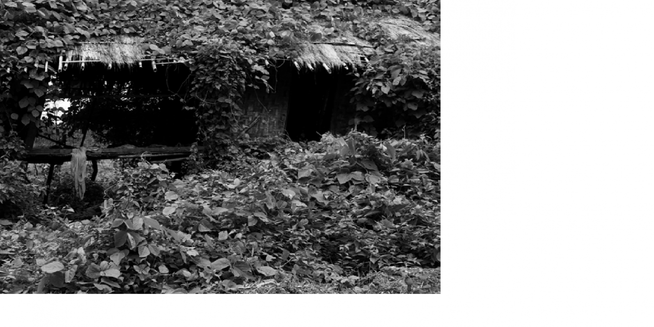 Old House in Kachin Photo by: Dustin Barter/ Oxfam The old house of IDP in Kachin in grass bush