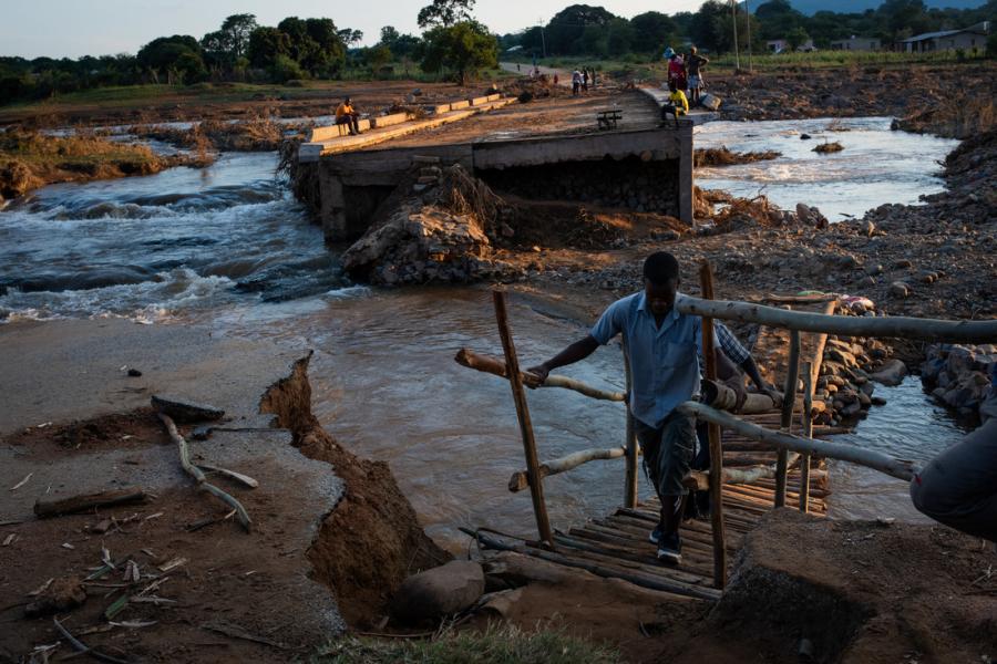 Damaged bridge in Zimbabwe