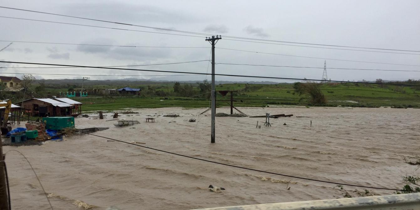 Rice fields turned into river