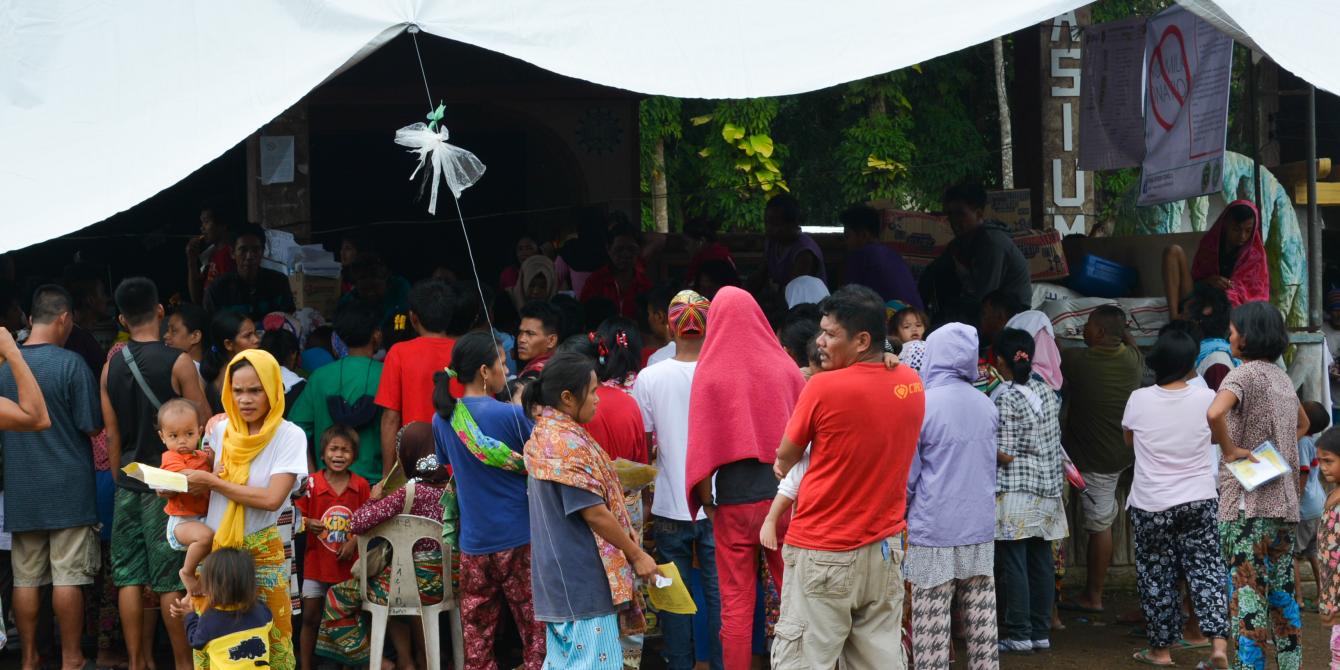An evacuation center in Lanao del Norte An evacuation center in Lanao del Norte