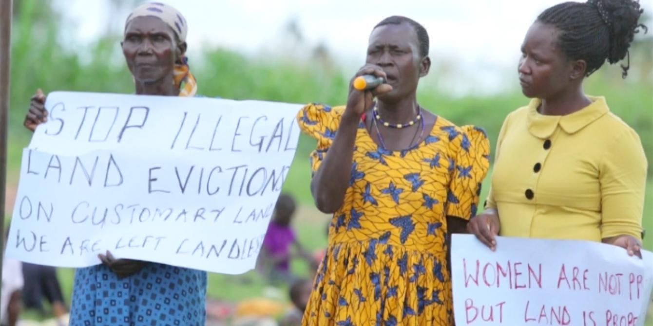 Woman speaks out against land grabbing during Land Awareness Week 2017