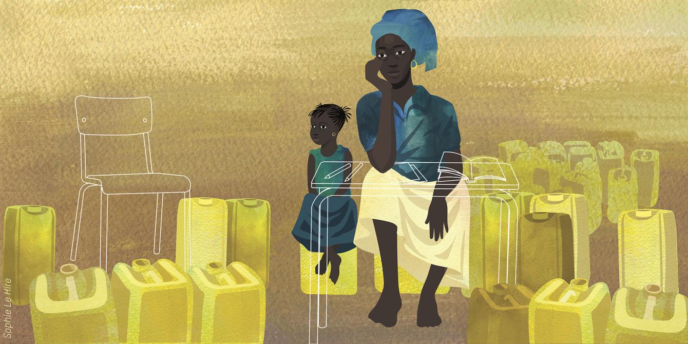 Illustration of Mariam in Burkina Faso. Credit : Sophie Le Hire